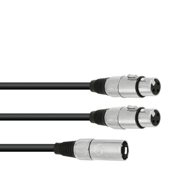OMNITRONIC Adaptercable XLR(M)/2xXLR(F) 1m